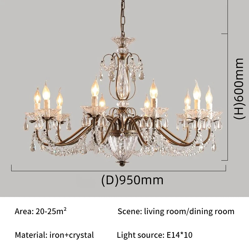 Charlotte Vintage Industrial Candle Chandelier Coffee Gold Ceiling Light