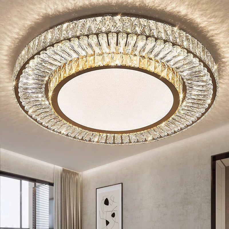 Isabella Luxury Gold Crystal LED Ceiling Light with Remote