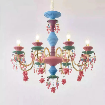 French countryside style Ceiling chandelier dining room, children's room, princess's room colorful European Chandelier