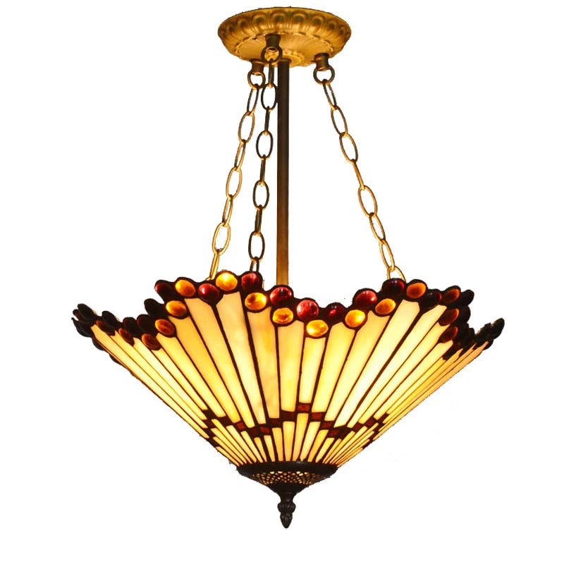 Colette Tiffany Colorful Glass Pendant Lamp Mediterranean