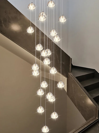 Seraphine Crystal Spiral Staircase Chandelier for Luxury Loft Interiors