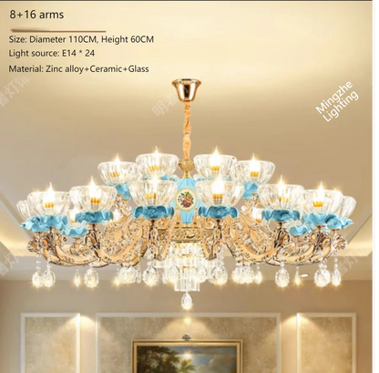 French Crystal Chandelier Light for Villa Living and Dining Room