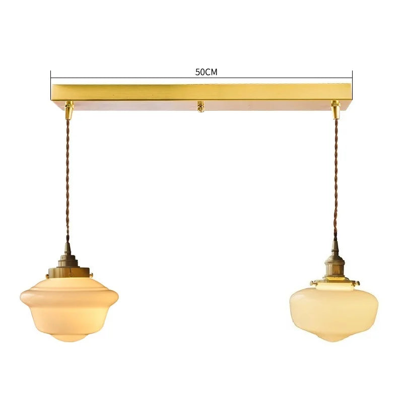 Élodie Glass Pendant Light with Copper Finish