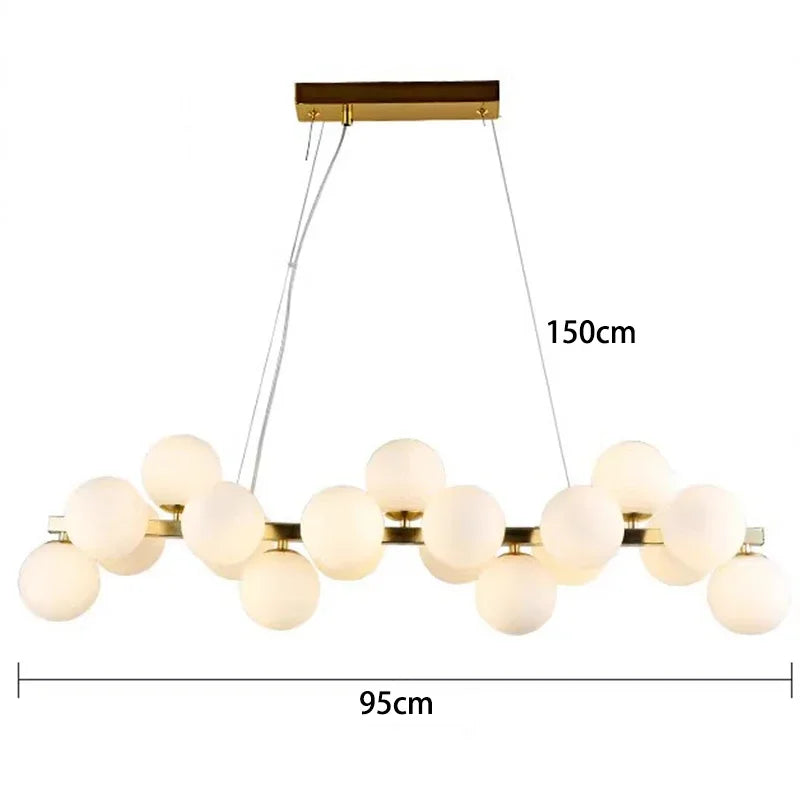 Sophie Glass Bubble Pendant Chandelier for Modern Living Spaces