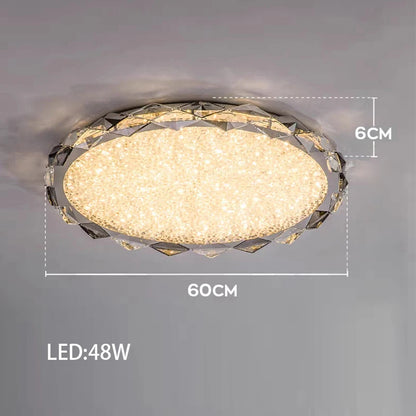 Élodie 2025 Modern Ring Crystal LED Dimmable Ceiling Chandelier Silver Decor Light