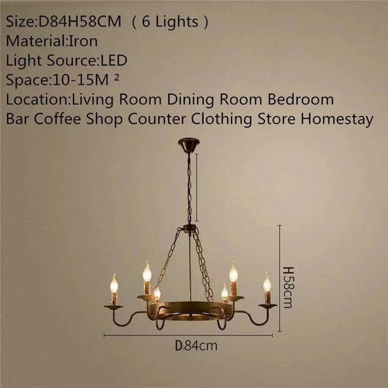 Camille Vintage Crystal Industrial Chandelier Ceiling Light