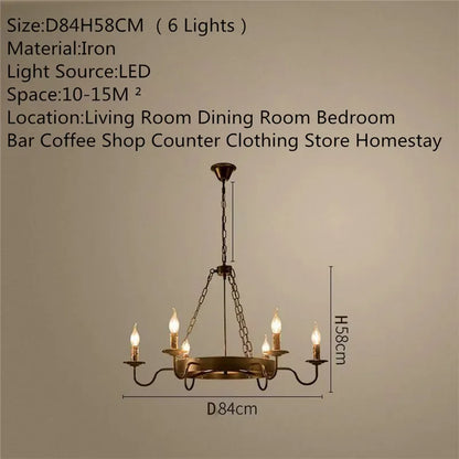 Camille Vintage Crystal Industrial Chandelier Ceiling Light