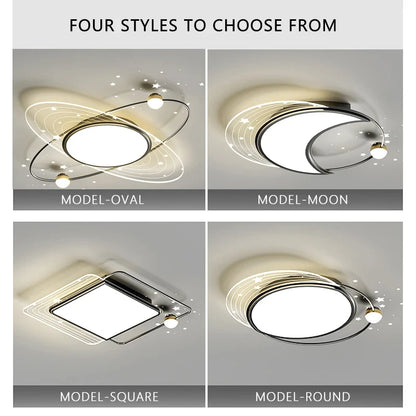 Sophie Modern Gold LED Ceiling Lamp Remote Dimmable Living Bedroom Light