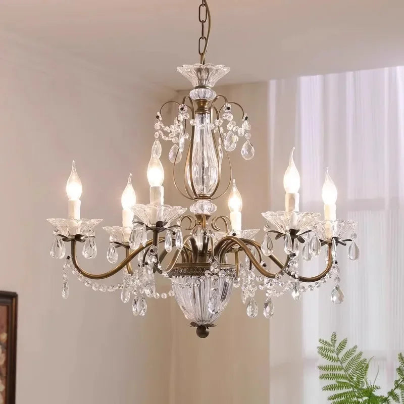 Charlotte Vintage Industrial Candle Chandelier Coffee Gold Ceiling Light