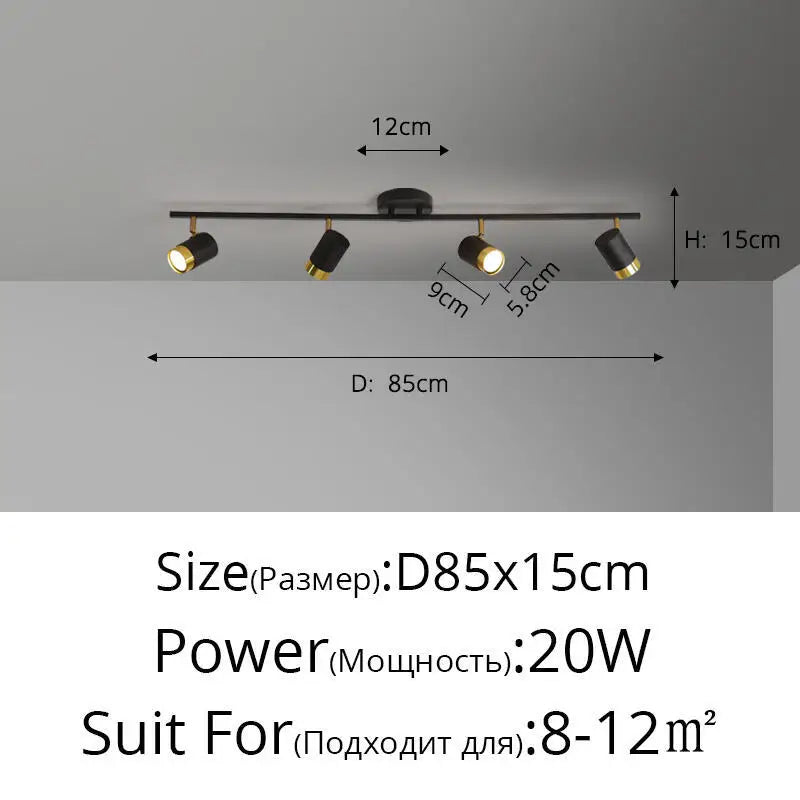 Élise Modern Black & White LED Ceiling Spotlight Lamp