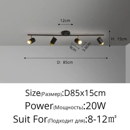 Élise Modern Black & White LED Ceiling Spotlight Lamp