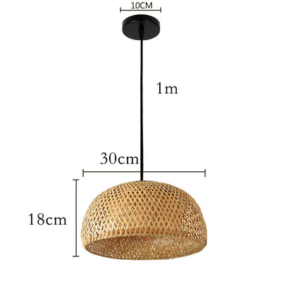 Élise Bamboo Hand-Knitted Pendant Lamp E27 Japanese Style Light