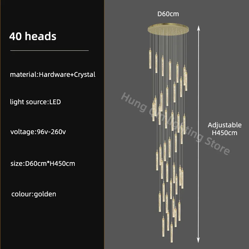 Élodie Crystal Staircase Pendant Chandelier