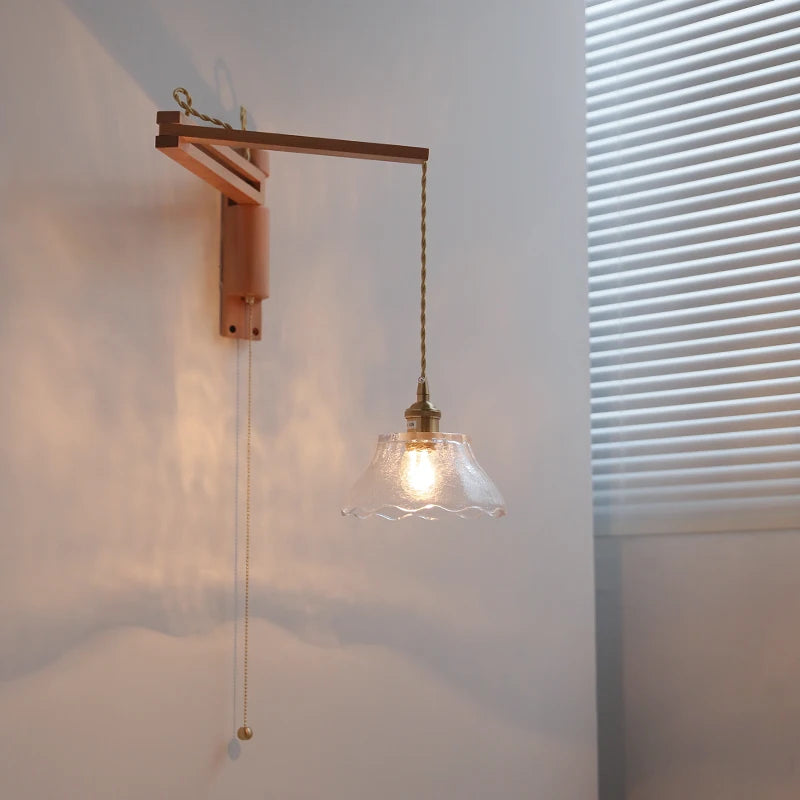 Élise Glass Flower Wall Lamp Flexible Arm Nordic