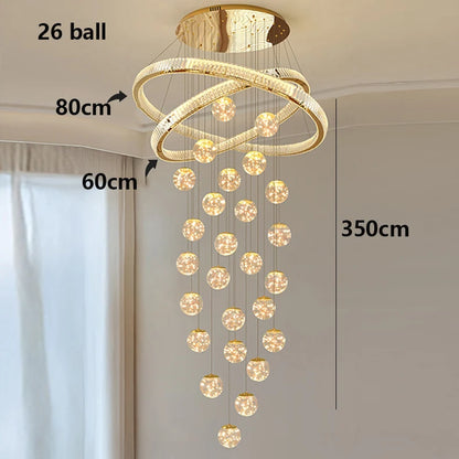 Aurielle Crystal Cascade Spiral Staircase Chandelier