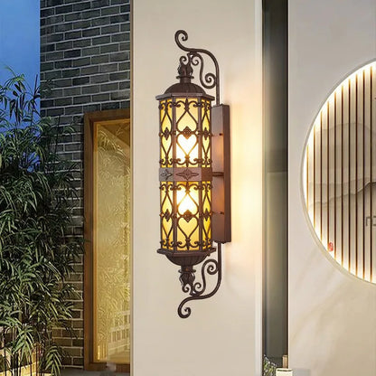 Camille Retro Gold Waterproof Aluminum LED Outdoor Wall Lamp E27
