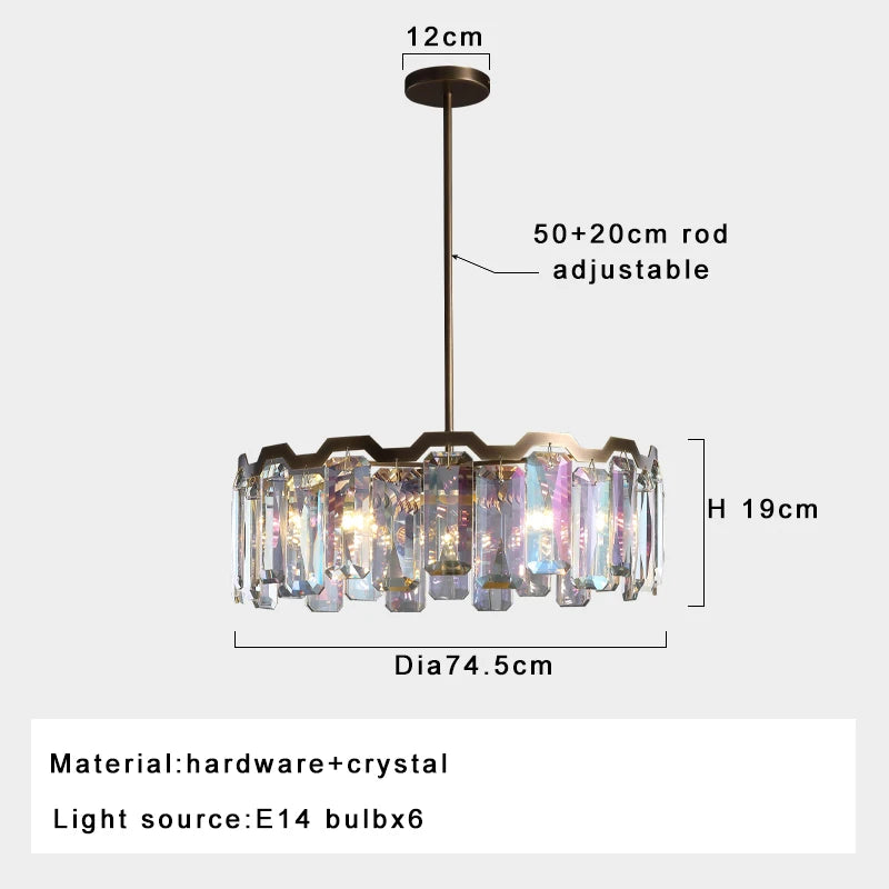 Sophie Luxury Italian Crystal Round Pendant Lamp Dining Living Foyer Decor