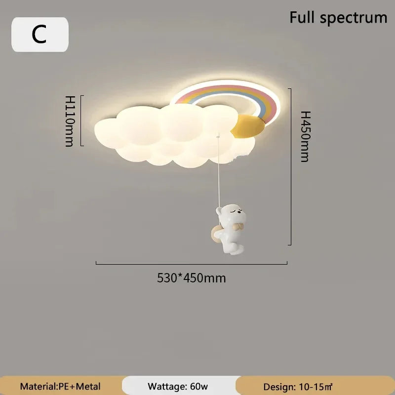 Élodie Nordic Cloud LED Ceiling Light Kids Room Modern