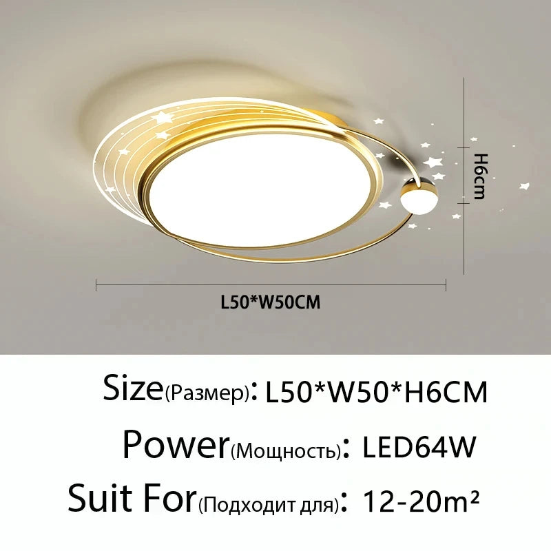Sophie Modern Gold LED Ceiling Lamp Remote Dimmable Living Bedroom Light