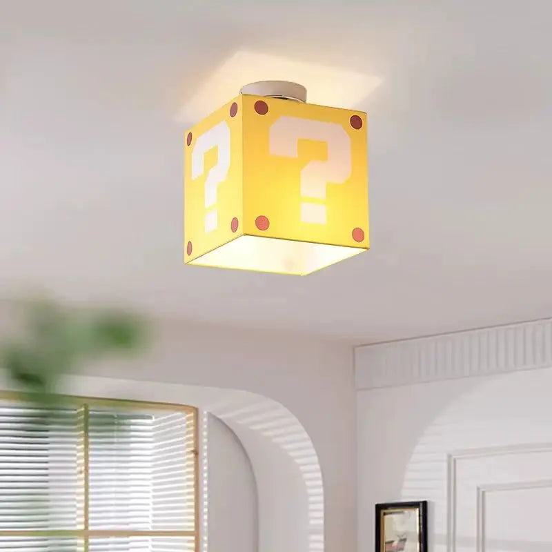 Sophie Yellow Question Mark Kids Ceiling Lamp Creative Bedroom Light