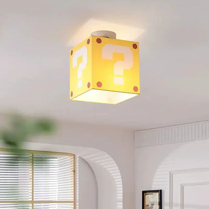 Sophie Yellow Question Mark Kids Ceiling Lamp Creative Bedroom Light