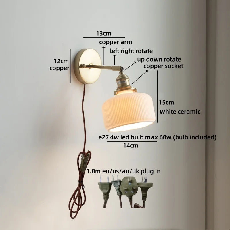 Élise Nordic White Iron LED Wall Lamp Kids Room Decor