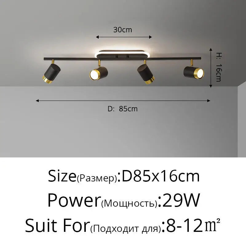 Élise Modern Black & White LED Ceiling Spotlight Lamp