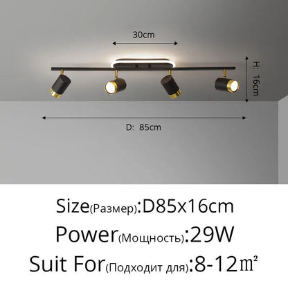 Élise Modern Black & White LED Ceiling Spotlight Lamp
