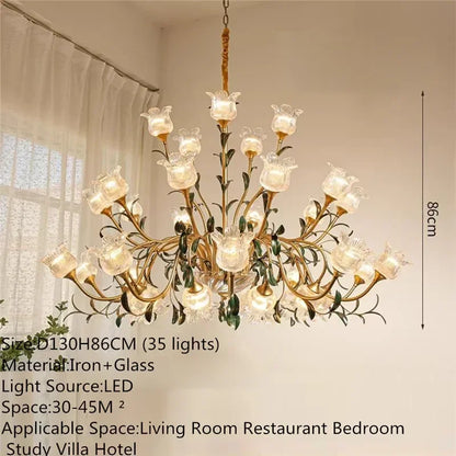 French Retro Crystal Pendant Light for Living Room and Restaurant