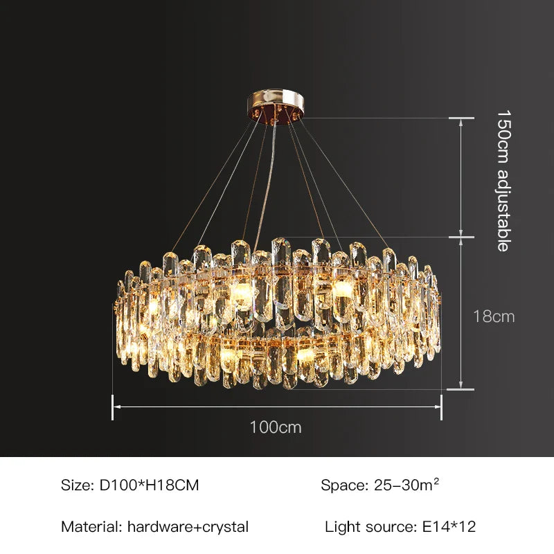 Genevieve Modern Crystal Glass Chandelier