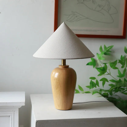 High-Quality Fabric Desk Lamp with Antique Wabi Sabi Style for Bedroom