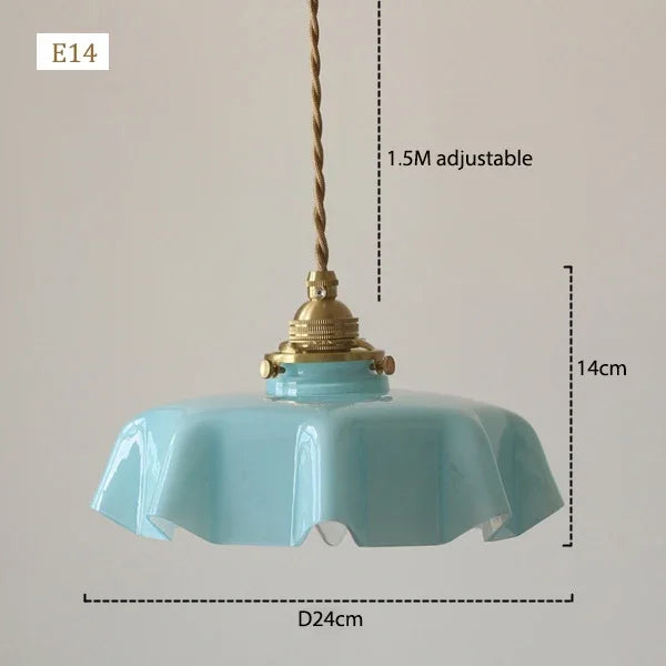 Élodie French Glass Pendant Light Nordic Brass Ceiling