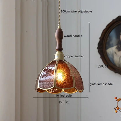 Camille Copper Glass Pendant Light Vintage Style