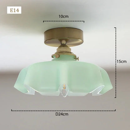 Élodie French Glass Pendant Light Nordic Brass Ceiling