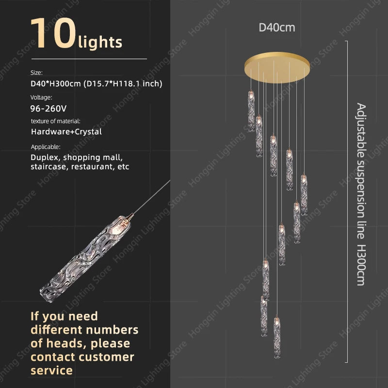 Élise Crystal Staircase Pendant Chandelier Light
