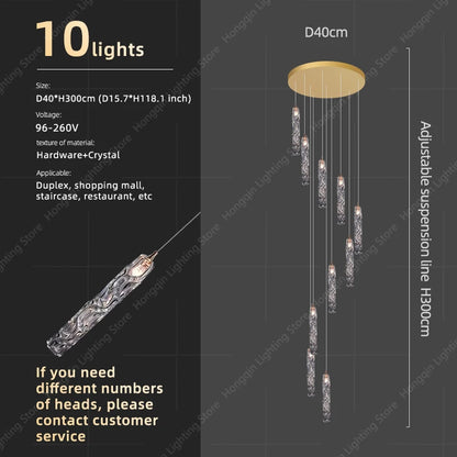 Élise Crystal Staircase Pendant Chandelier Light