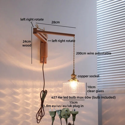 Élise Glass Flower Wall Lamp Flexible Arm Nordic
