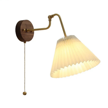 Camille Adjustable Fabric Wall Lamp with Copper Arm