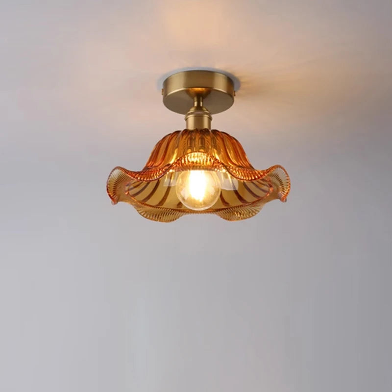 Valérie Vintage Stained Glass Art Deco Pendant Light
