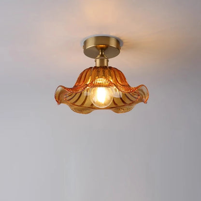 Valérie Vintage Stained Glass Art Deco Pendant Light