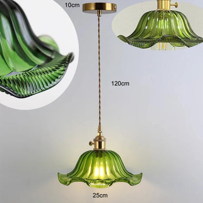 Valérie Vintage Stained Glass Art Deco Pendant Light