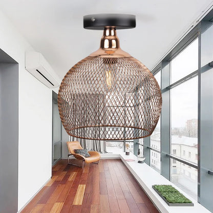 Amélie Nordic Bird Cage Ceiling Light Rose Gold Pendant