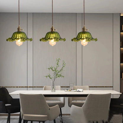 Valérie Vintage Stained Glass Art Deco Pendant Light