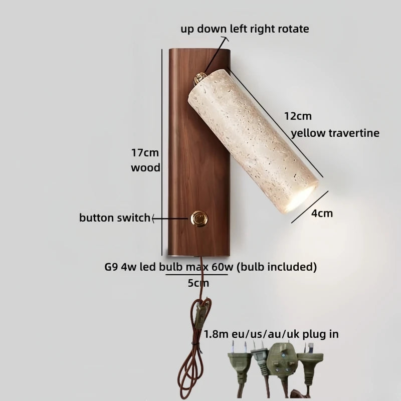 Émilie Travertine Stone Wall Light