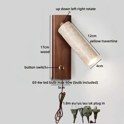 Émilie Travertine Stone Wall Light