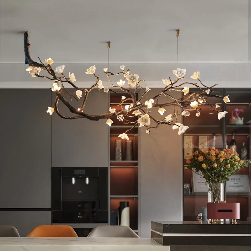 Seraphina Nordic Branch LED Chandelier, Dimmable Chrome Pendant Light