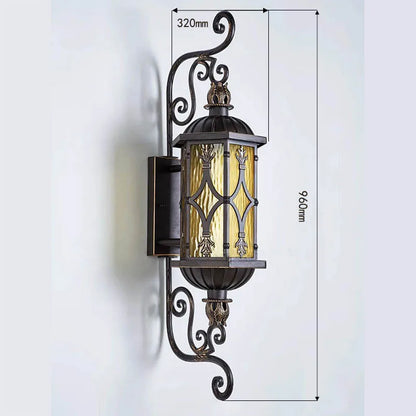 Camille Retro Gold Waterproof Aluminum LED Outdoor Wall Lamp E27