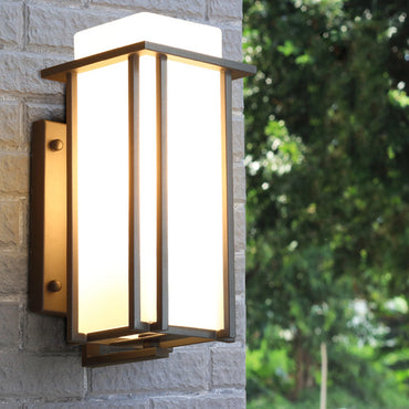Claire Outdoor Black Frosted Glass Wall Lamp Waterproof
