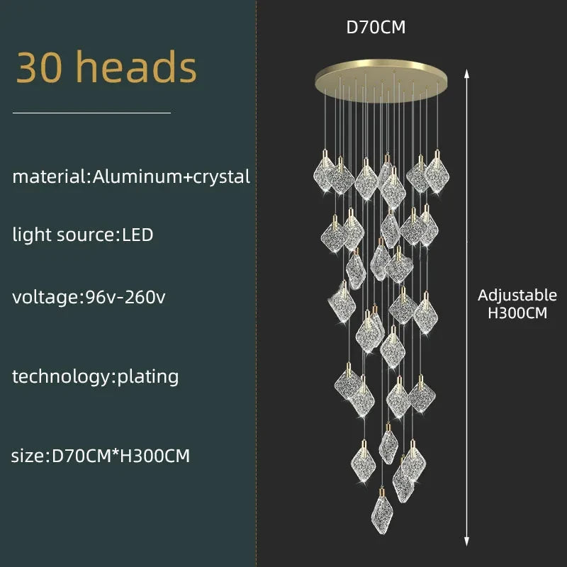 Isabelle Luxury Crystal LED Ceiling Chandelier
