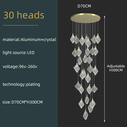 Isabelle Luxury Crystal LED Ceiling Chandelier